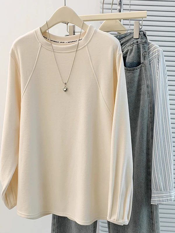 Design coreano Thi Warm round Ne Felpa con cappuccio Strato base da donna irt T-irt Autunno Inverno Nuovo Sle Versatile Comodo sudore...