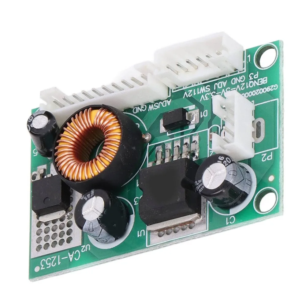 2Pcs CA-1253 Voltage Converter Module with 3 Interface 12V to 5V 3.3V 5V 3.3V Power Supply Board 50*32mm Easy to Use