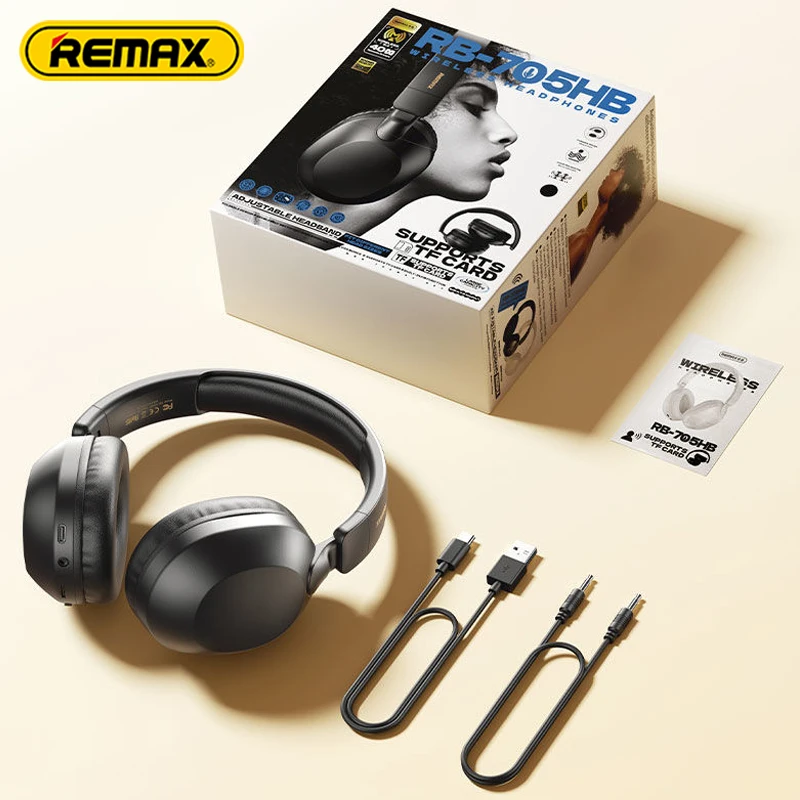 Remax Wireless Headphones Earphones Headset Bluetooth 5.4 with Noise Cancelling  Music Playback Gaming Headset Music TF  Card FM