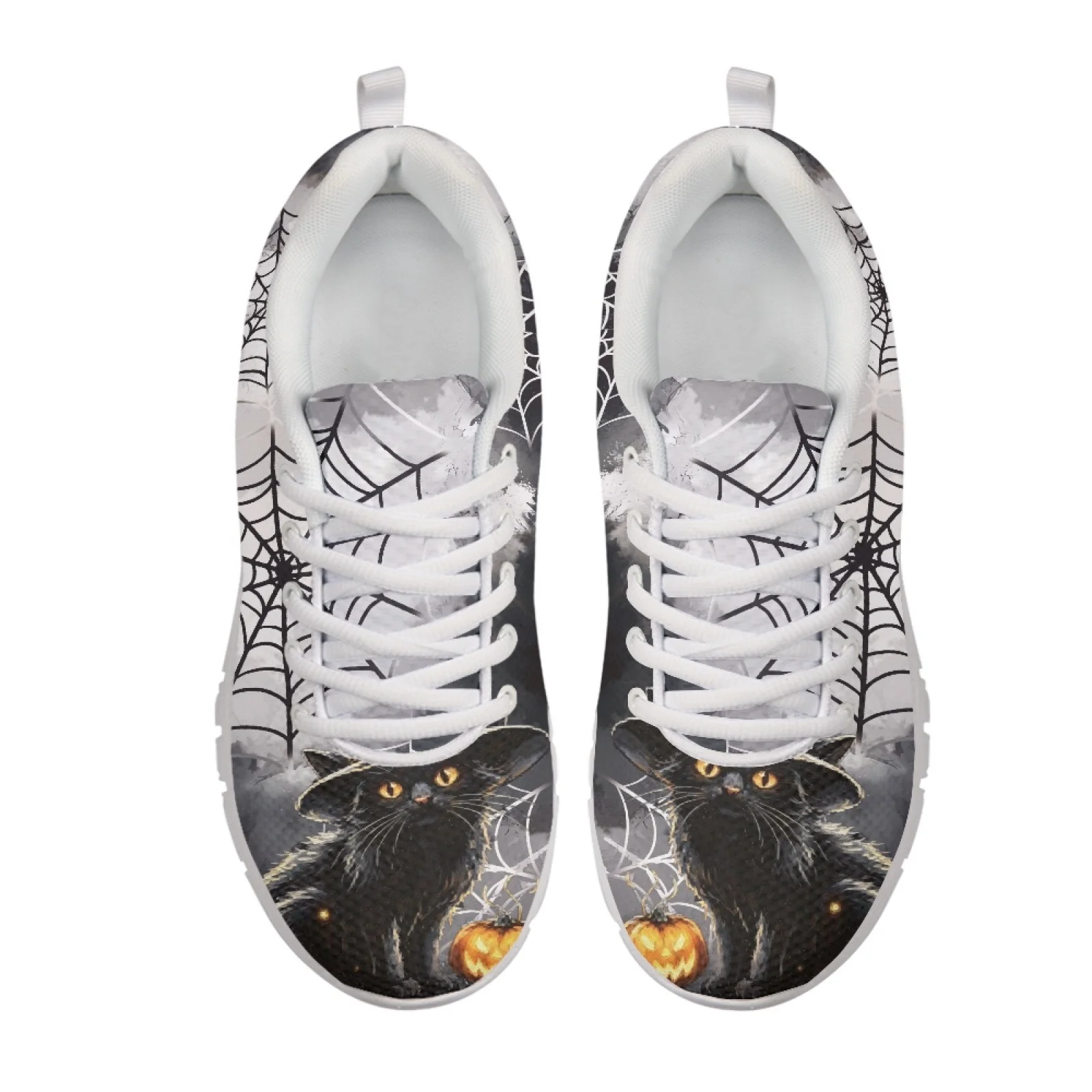 Coloranimal Black Cat Pumpkin Casual Walking Shoes, Running Walking Shoes Sports Tennis Shoes for Mens Womens