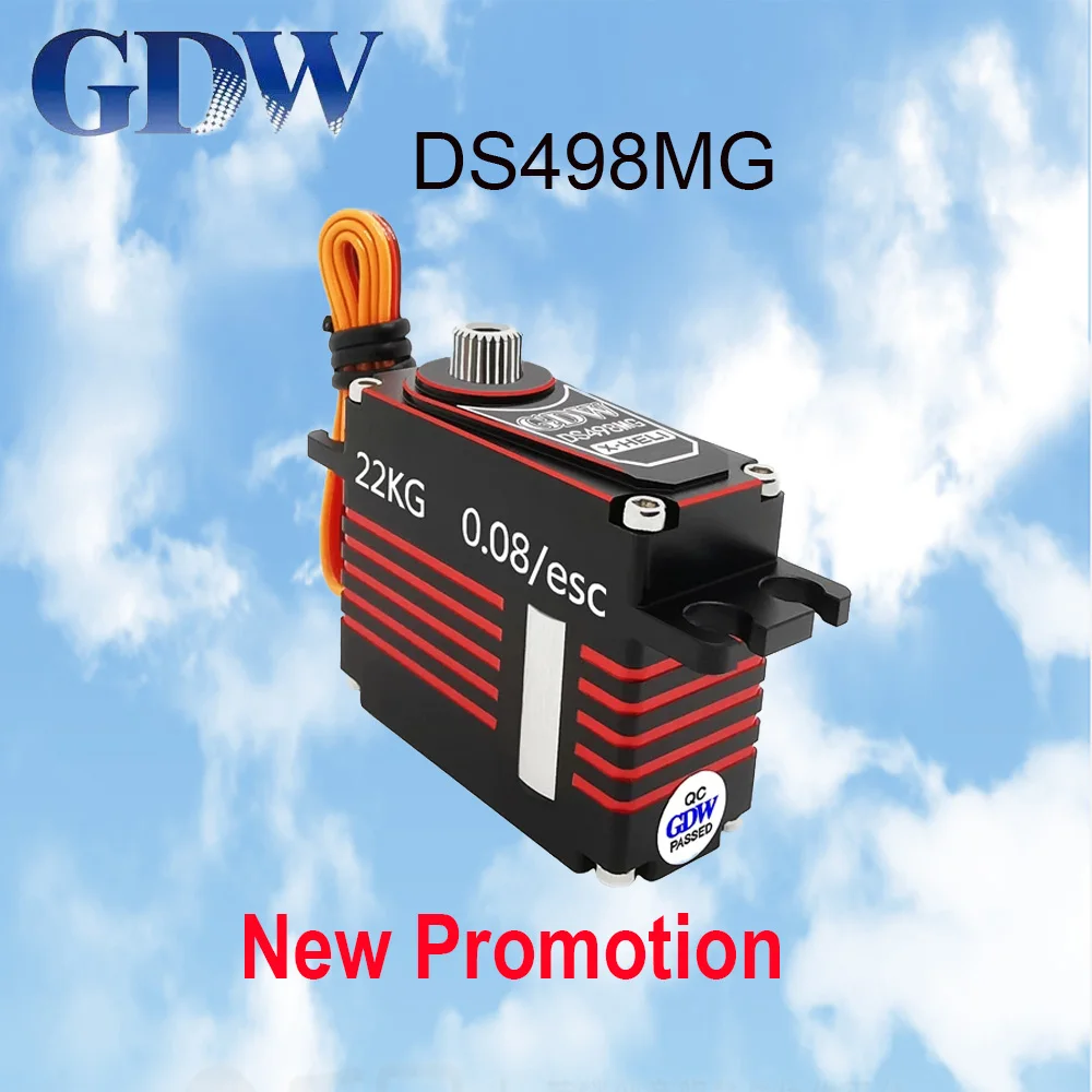 

GDW DS498MG 22 кг 0,08 сек высокоскоростная стальная шестерня среднего размера цифровой сервопривод для радиоуправляемого самолета с неподвижным крылом турбинной струи