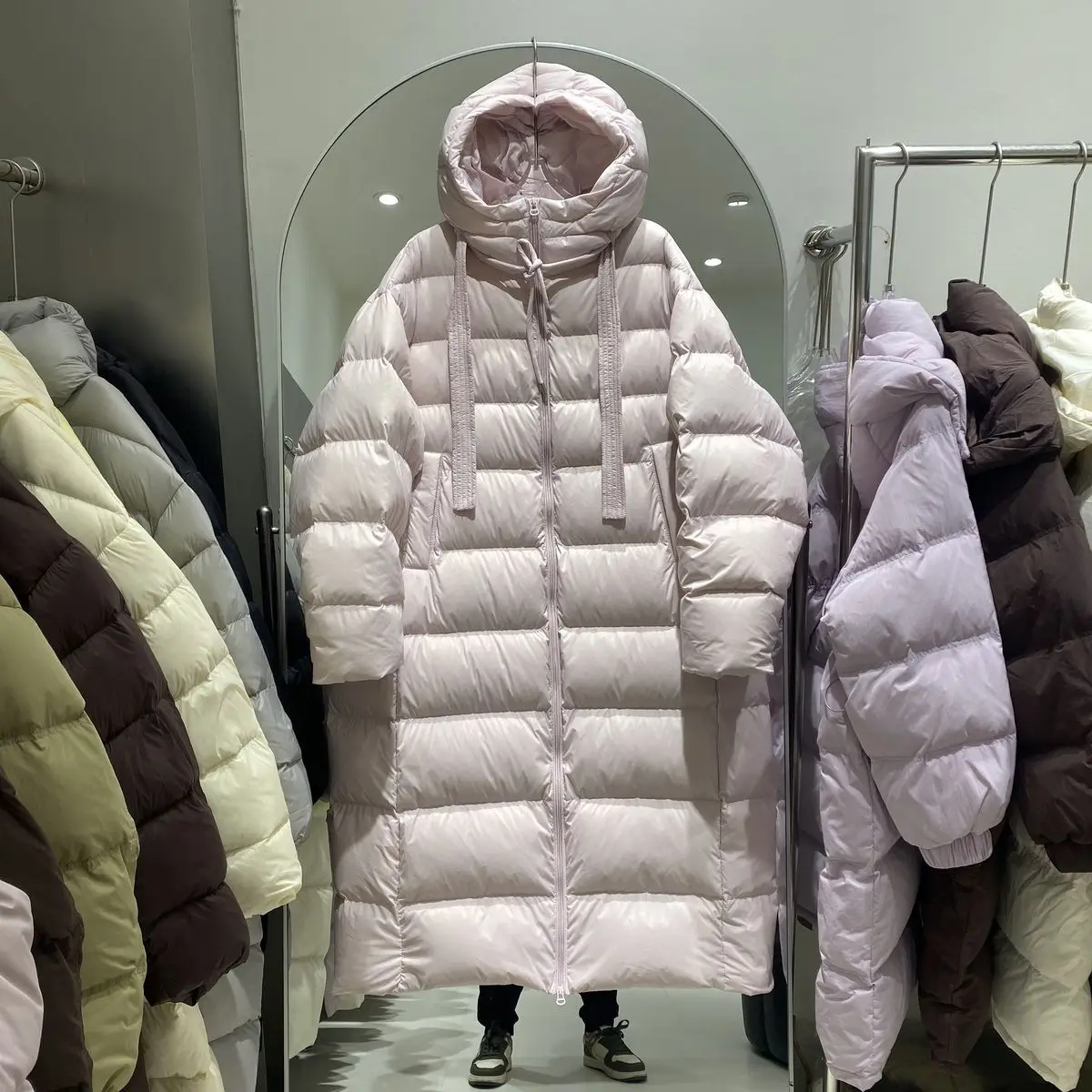 Winter New Women's Down Jacket Hooded Loose Commuting Straight Tube Parkas