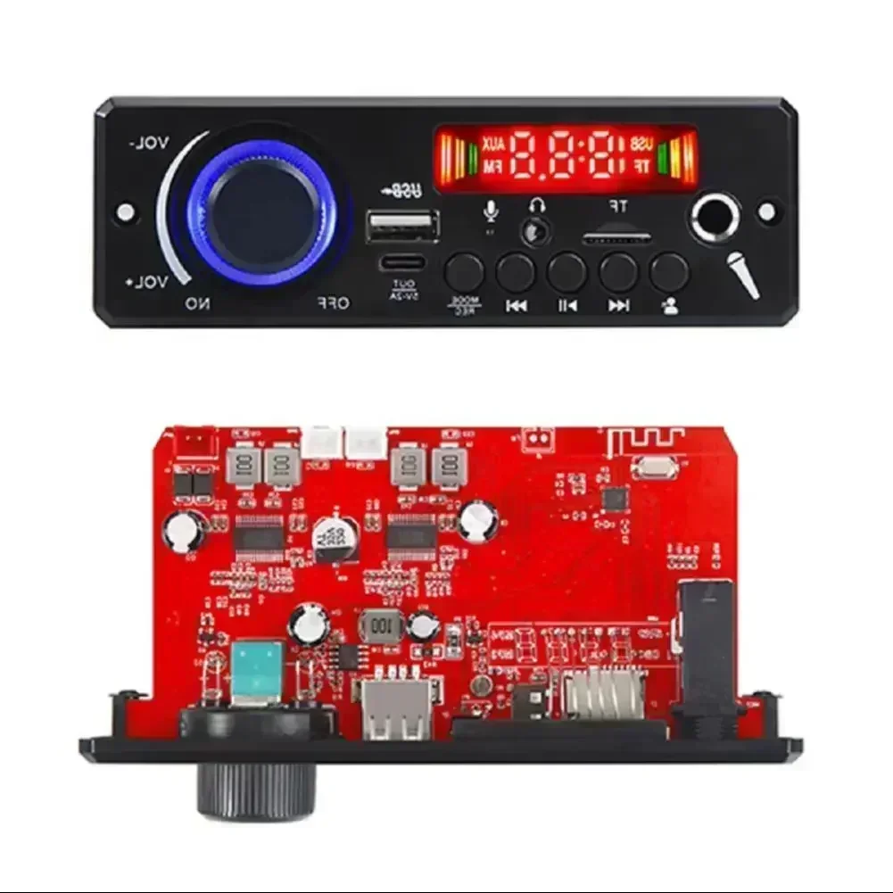 160W Amplifiers Bluetooths MP3 WMA APE Decoder Board 12V 80W Handsfree Car Audio Microphone USB TF FM Radio DIY Mp3 Music Player