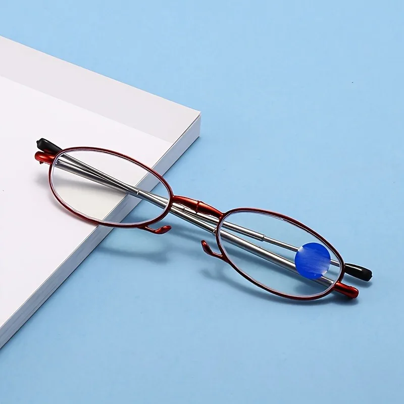 Zusammenklappbare Lesebrille mit blau lichtblockierenden Gläsern +1,0 bis +4,0 Stärken, tragbares Taschendesign für Männer und Frauen – Detail 4