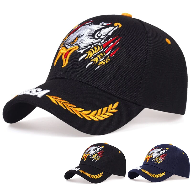 للجنسين الولايات المتحدة الأمريكية النسور التطريز قبعات البيسبول الربيع والخريف في الهواء الطلق قابل للتعديل قبعات عادية واقية من الشمس قبعة قبعة رياضية #1