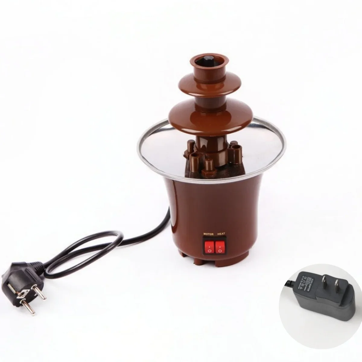 Chocolate fountain machine 1PC household, mini three-layer chocolate hot pot homemade chocolate, melting tower with heating