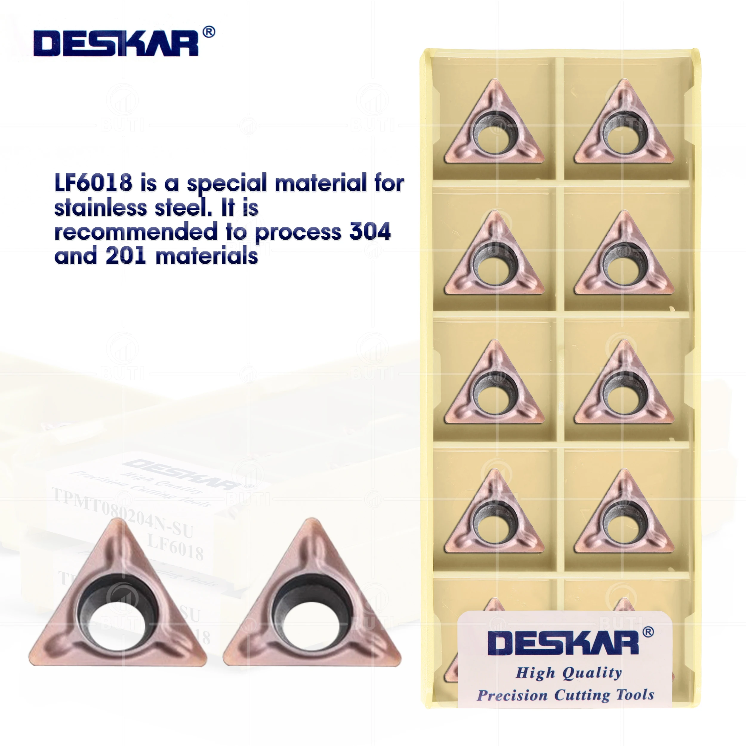 DESKAR 100% Original Pneumatic Chamfering Machine TPMT080204N-SU LF6018 High-quality Triangle Boring CNC Lathes Carbide Inserts