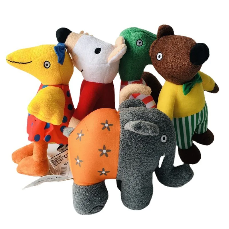 25cm Maisy Mouse juguetes de peluche Animal relleno figura Elepant pájaros cocodrilo ardilla Eddie Charley Cyril Tallulah regalos para niños