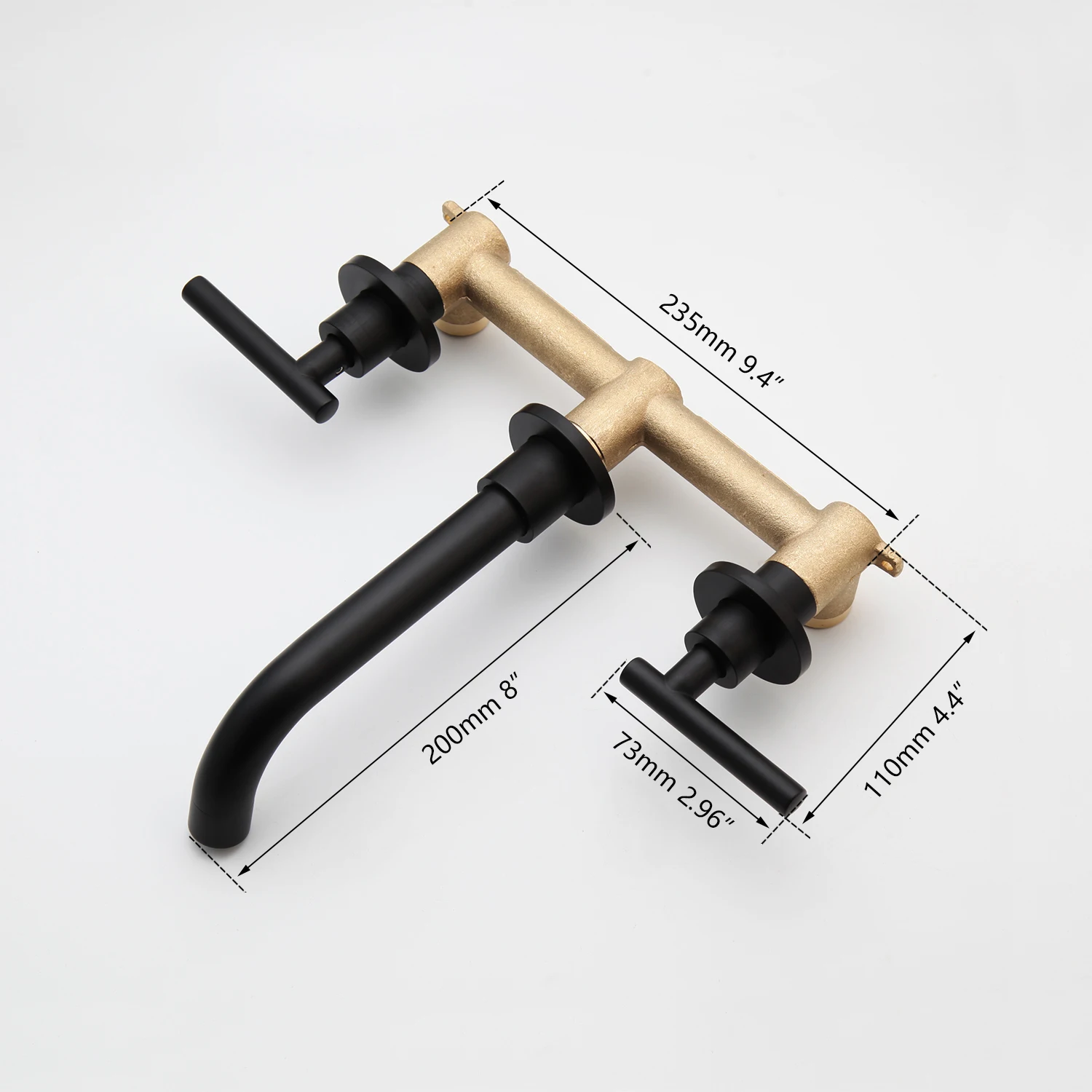 KEMAIDI Matte Black Wash Basin Sink Faucets Wall Mounted Brass Bathtub Mixer Tap Faucet Bathroom Bathtub Faucet Stream Sprayer