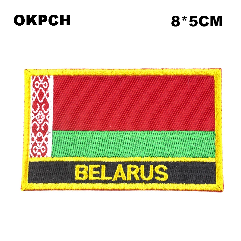 Belarus Flag Embroidery Patches Iron on Saw on Transfer patches Sewing Applications for Clothes in Home&Garden