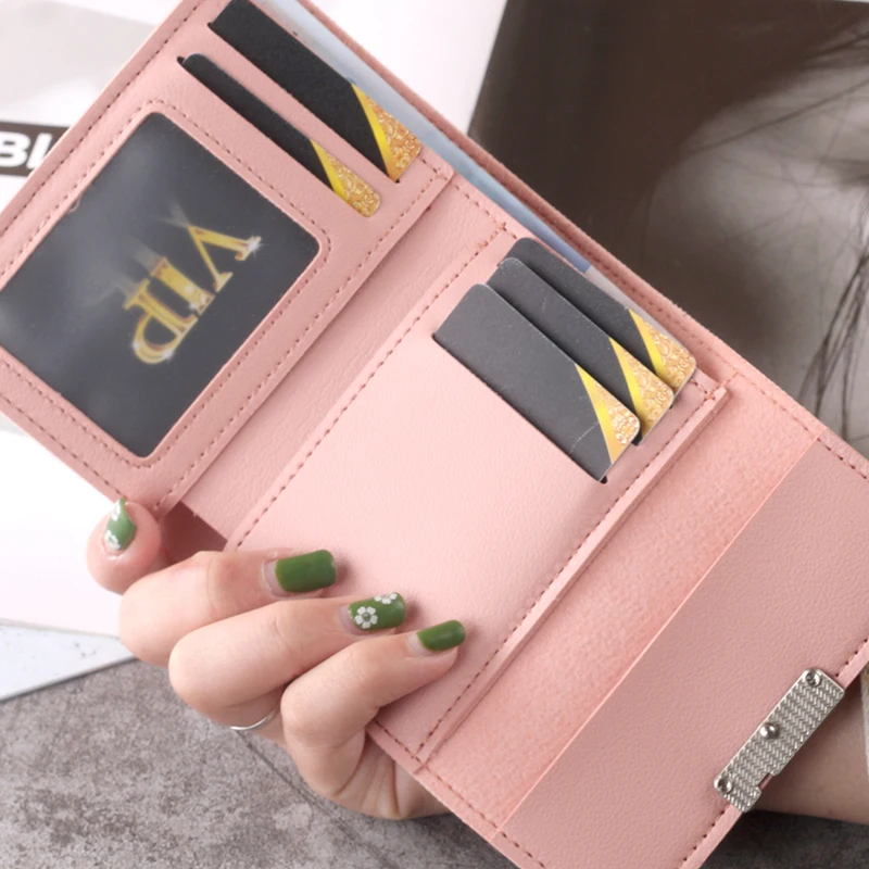 New Design Womens Short Small Wallet Simple Fashion Multi Card Card Holder