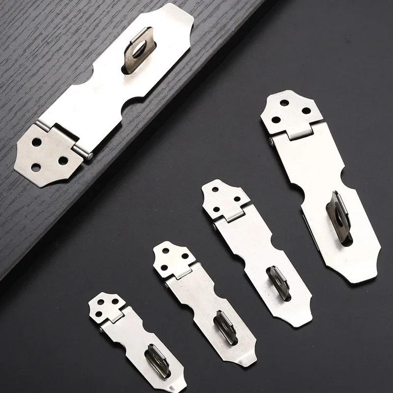 Silver stainless steel lock, door drawer cabinet door padlock lock plate, free mail