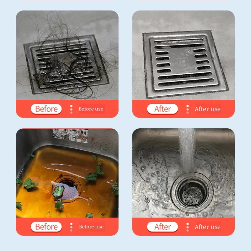 Sewer Pipe Unclogging Agent Specialized Toilet Clogging Dissolving Grease Cleaning Deodorizing Kitchen Toilet Pipe Unclogger