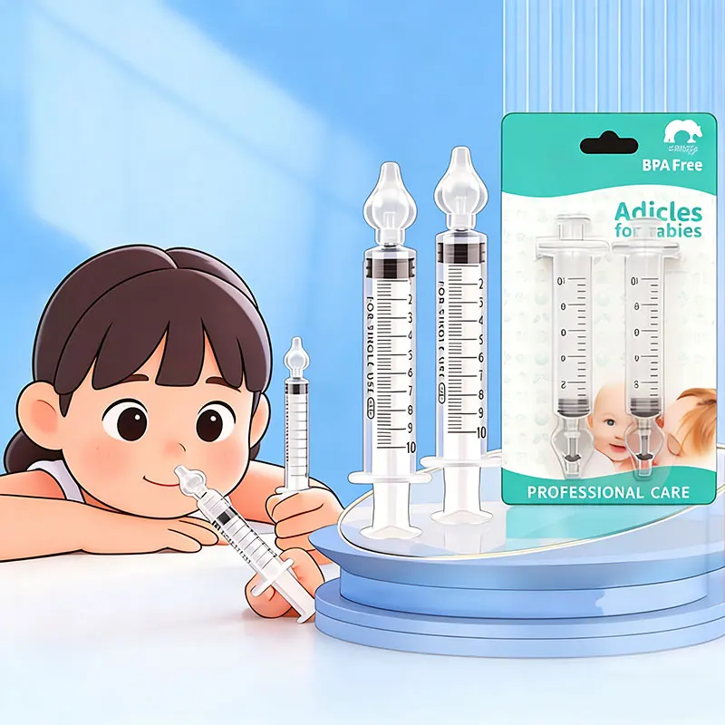 

2pcs Syringe Type Baby Nose Wash for Children and Infants Baby Nasal Irrigation Device 10ml Nasal Flushing Device