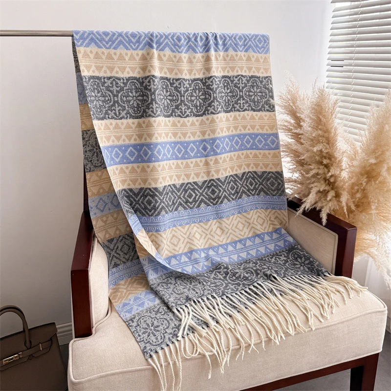 

Зимний кашемировый шарф, женский роскошный этнический цветочный принт, женская шаль, шарфы, женское толстое теплое одеяло, подарок, Echarpe, пашмина