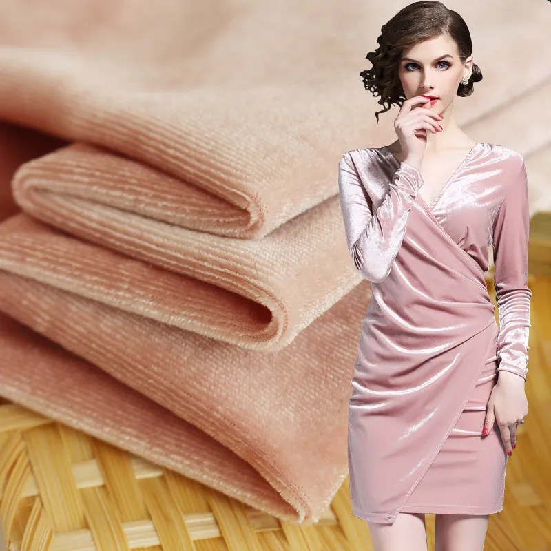 

Korean Thickened Velvet Fabric By The Meter for Clothing Dress Skirt Pants Diy Sewing Plain Velour Cloth Elastic Soft Green Red