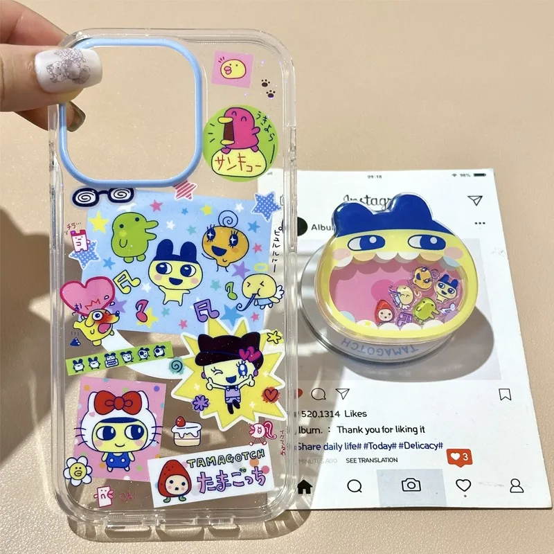 Ins Japanese Amine Glitters Cartoon Phone Case For Samsung Galaxy S25 S24 S23 S22 S21 S20 Note20 Edg
