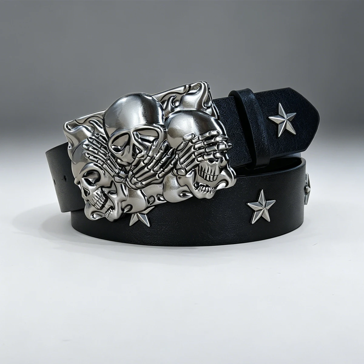 Subculture Harajuku Style Punk Studded Cross Belt Burst Pattern Hip Hop Street Style Men's Belt Rock Party Music Festival Belt - view 6