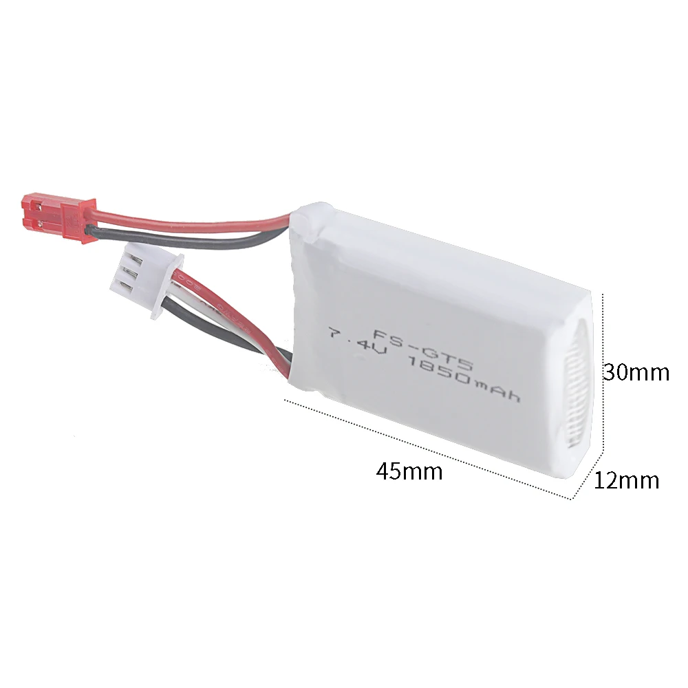1850mAh 7.4V Battery With JST Plug For Flysky FS-GT5 Transmitter RC Models Parts Toys Accessories For MC6C MCE7 7.4v Battery