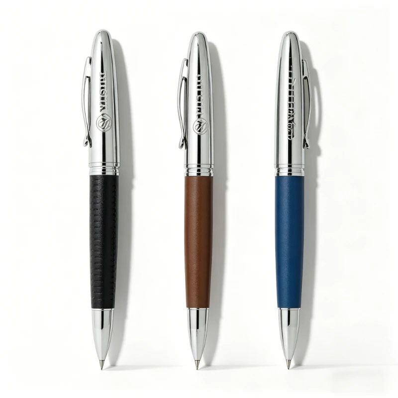 German Blue Brown Leather Bead Pen Schmidt 888 Refill Black 0.5mm Ballpoint Pen Smooth Writing for Practice Drawing Calligraphy