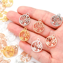 20pcs 4 colors 19*16mm small snowflake Charms for Necklace Beads Pendants DIY Handmade Jewelry Making accessories L516