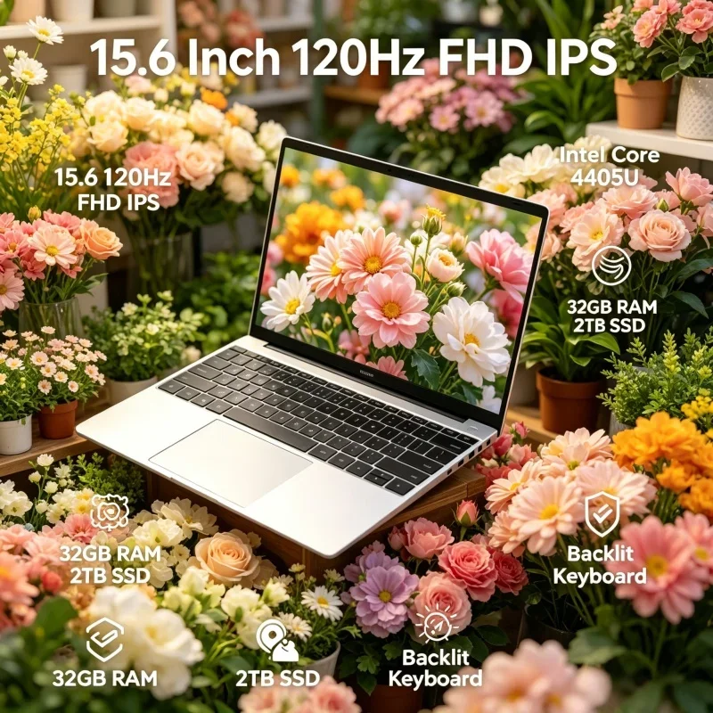 

Cost-effective 15.6" Notebook, Intel 4405U, 120Hz FHD IPS, 32GB big RAM, backlit keyboard