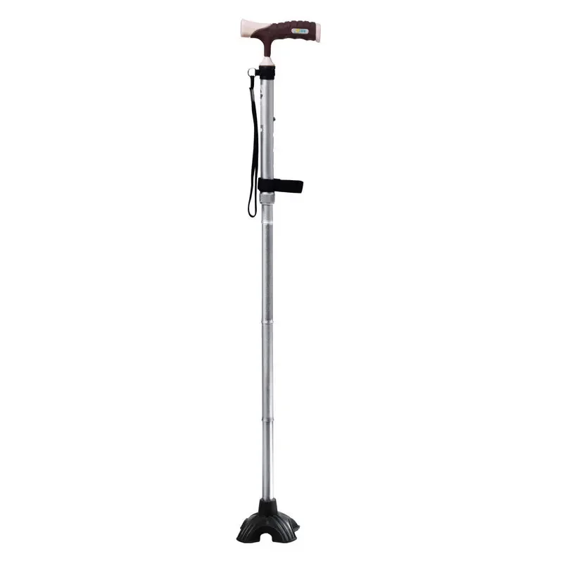 

Durable Solid Aluminum Alloy Crutches With Lights Folding Elderly Crutches Canes Telescopic Walkers Single Crutch Walkers