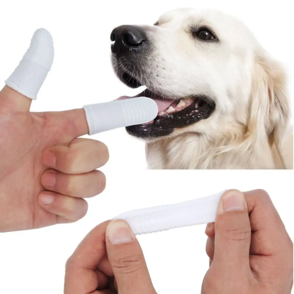 8/12pcs Pet Two-finger Brushing Finger Cots Puppy Teeth Oral Cleaning Tool Kitten Finger Toothbrush Pets Care Accessories