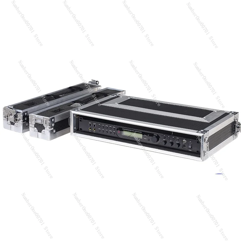 1U Microphone Flight Case Receiver Cabinet One-to-Two Wireless Storage Box Microphone Case Aluminum Alloy Mic Box view 3
