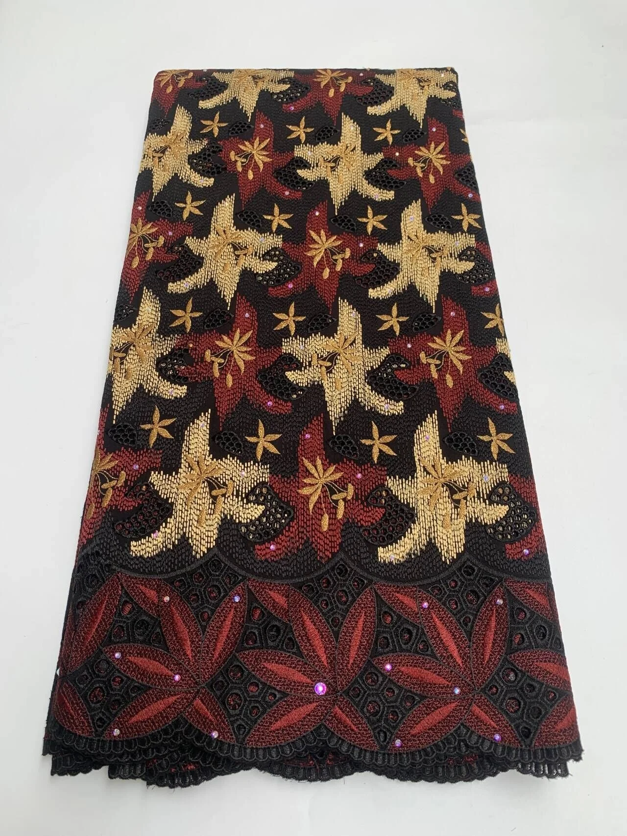 Image of 2026 Afrikanischer Nigerianischer Hochwertiger Pailletten-Tüll-Spitzenstoff zum Nähen von Ballkleidern, bestickte Guipure-Baumwolle, 5 Yards TY027