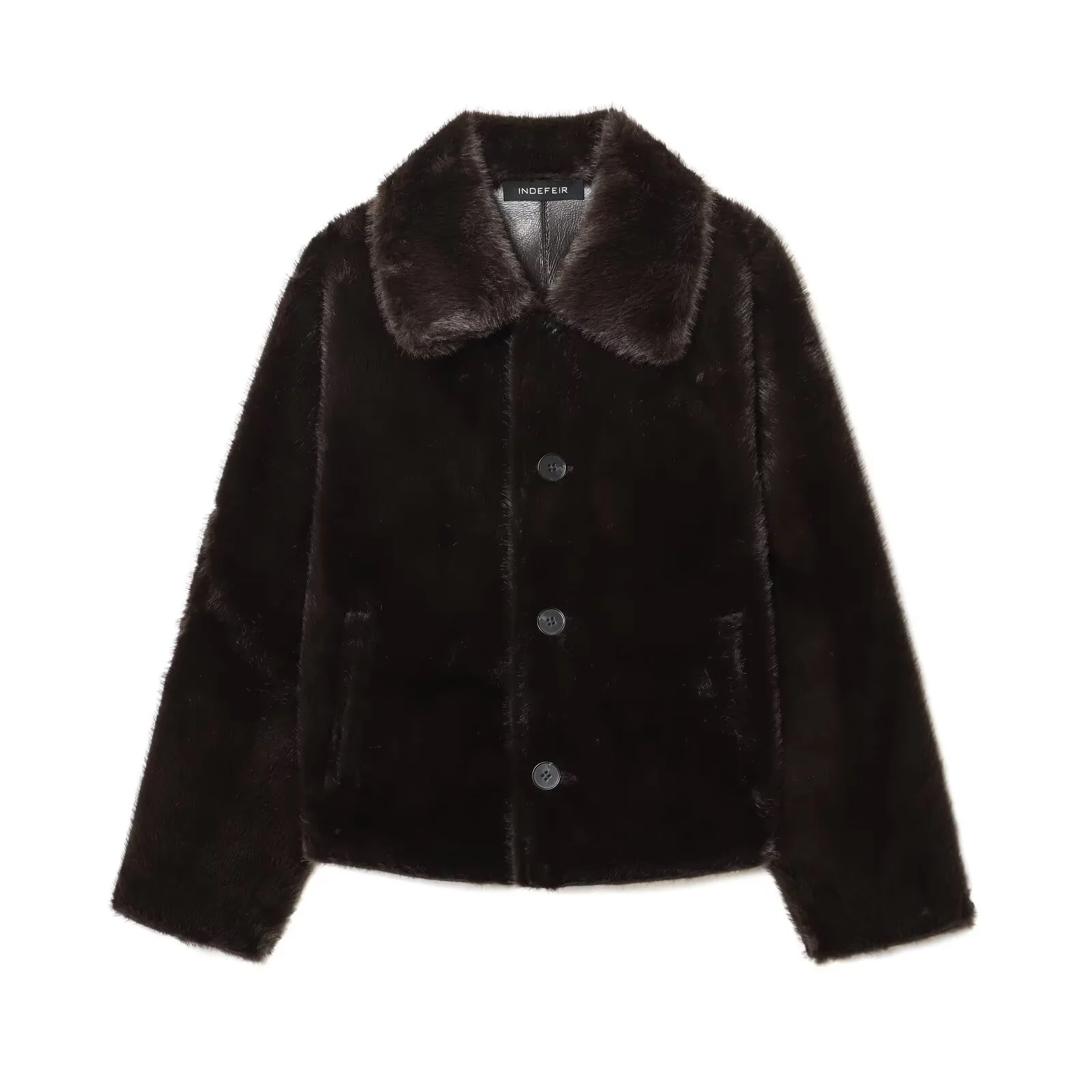 Zimní nový produkt 2025 Dámská ležérní móda Všestranná oboustranná bunda s dlouhým rukávem a imitací kůže - náhled 3