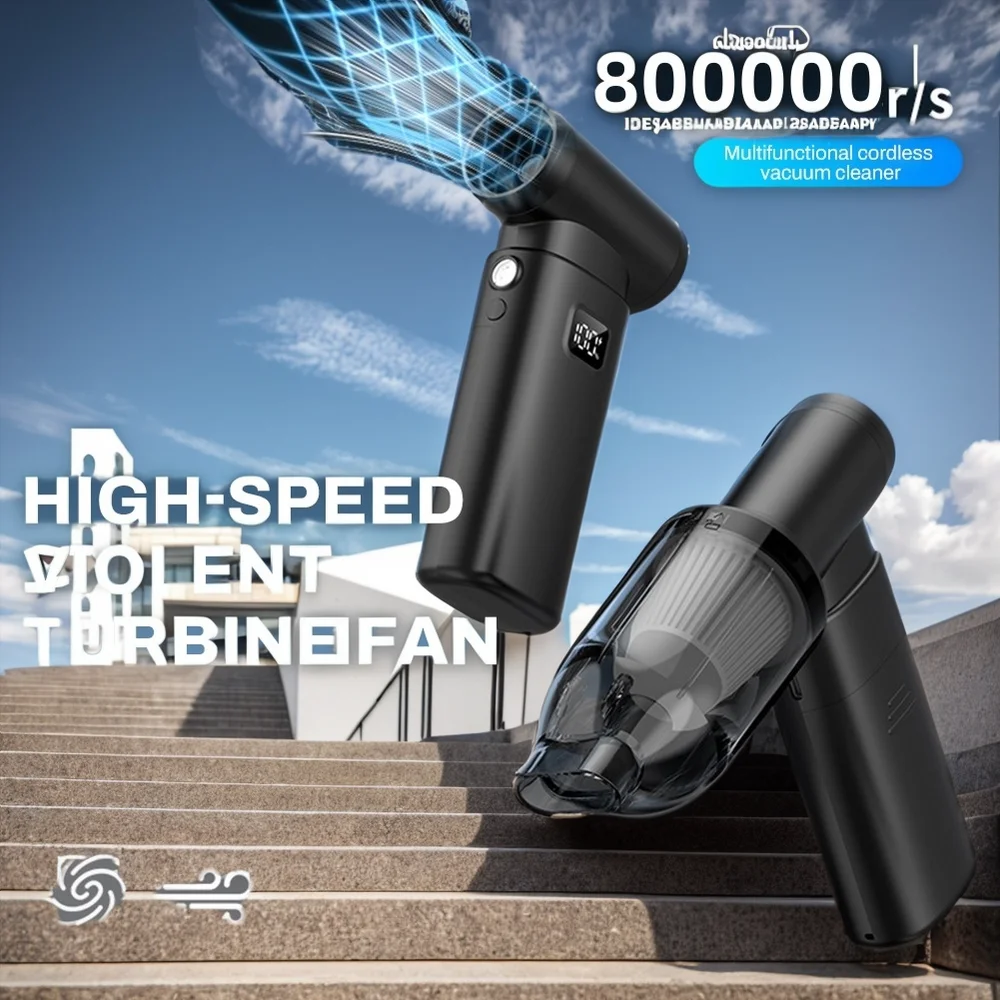 

800000RPM Violent Fan Dust Blowing Brushless Ultra Turbo Fan Jet Battery Display High-Speed Handheld Powerful Blower Low Noise ﻿