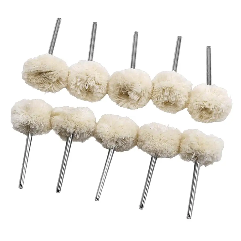 

10PCS 3mm Shank Wool Felt Polishing Buffing Rotary Grinding Heads Wheel