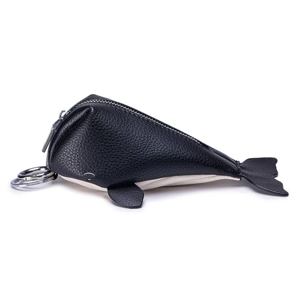 Lady Purse Genuine Leather Little Whale Key Case Universal And Portable Creative Key Protector Niche Bag Accessory Storage Pouch
