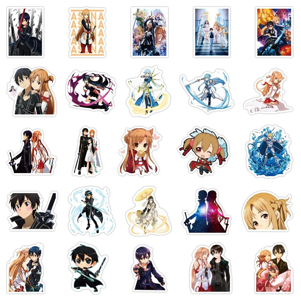 10/30/50PCS Cartoon Riman New Sword Art Online Graffiti Creative Sticker Desk Guitar  Refrigerator Waterproof Sticker Wholesale