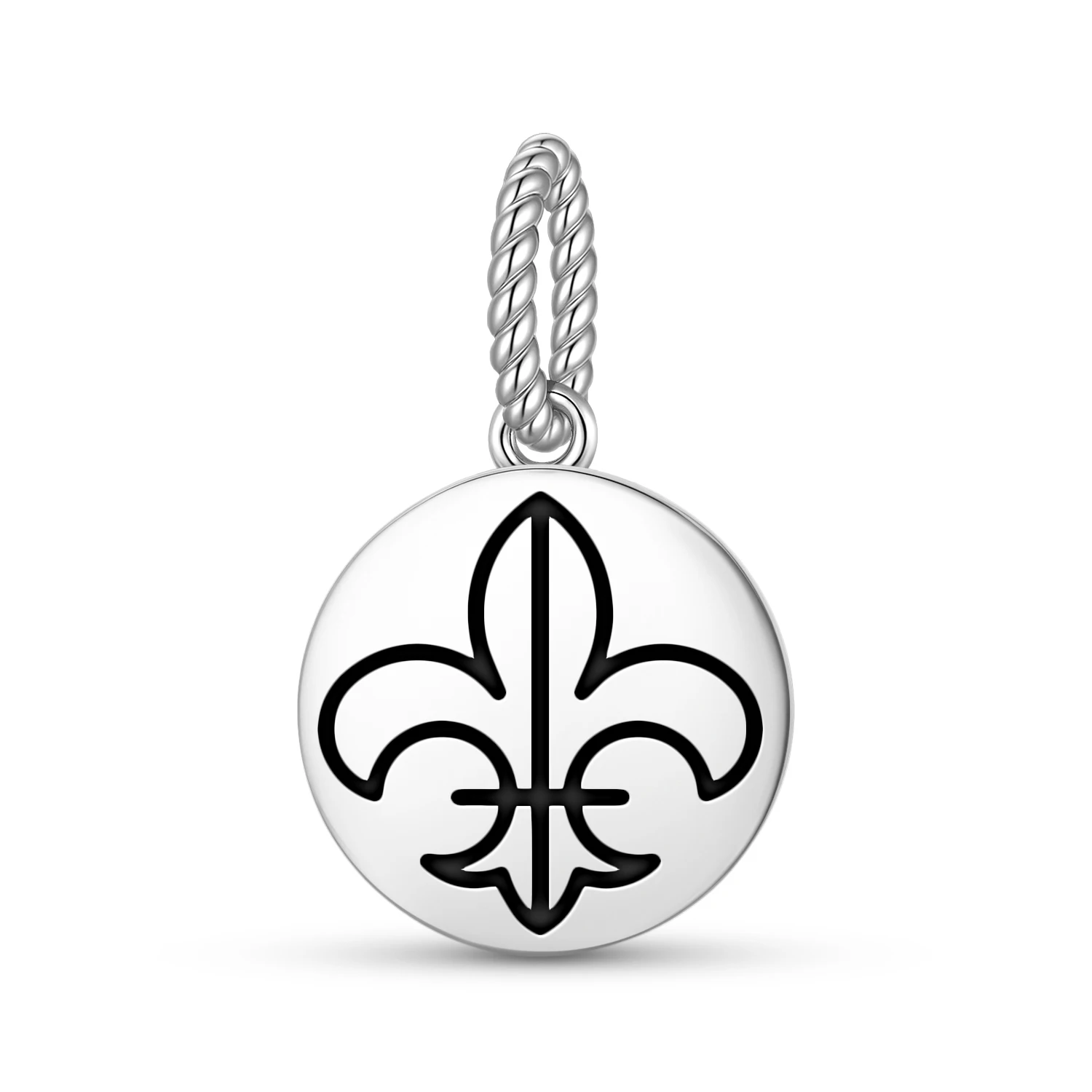 TemplarFleur de lysPendant 925 Sterling Silver Symbol Charm Bead for Women Bracelet Necklace Jewelry Trendy