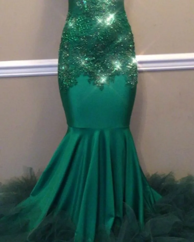 Elegant Green High-Neck Keyhole Prom Banquet Dress 2025 Lace Appliques Mermaid Formal Evening Gowns African Robes De Soirée