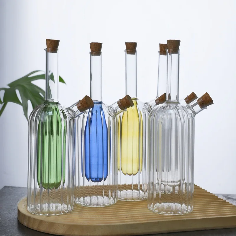 Kitchen Storage Sealed Bottles, Double-layer 2-in-1 Glass Bottles, Oil, Vinegar, Sauce, Seasoning Bottles, Kitchen Tools
