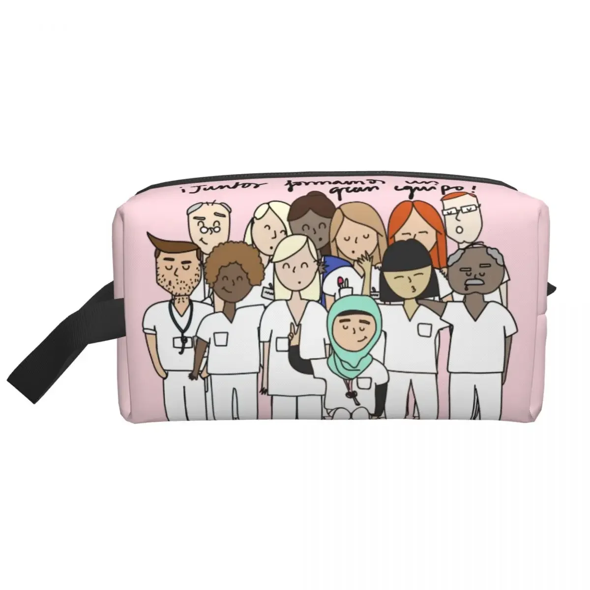 Custom Cartoon Nurse Makeup Bag for Women Travel Cosmetic Organizer Fashion Health Care Nursing Doctors Storage Toiletry Bags