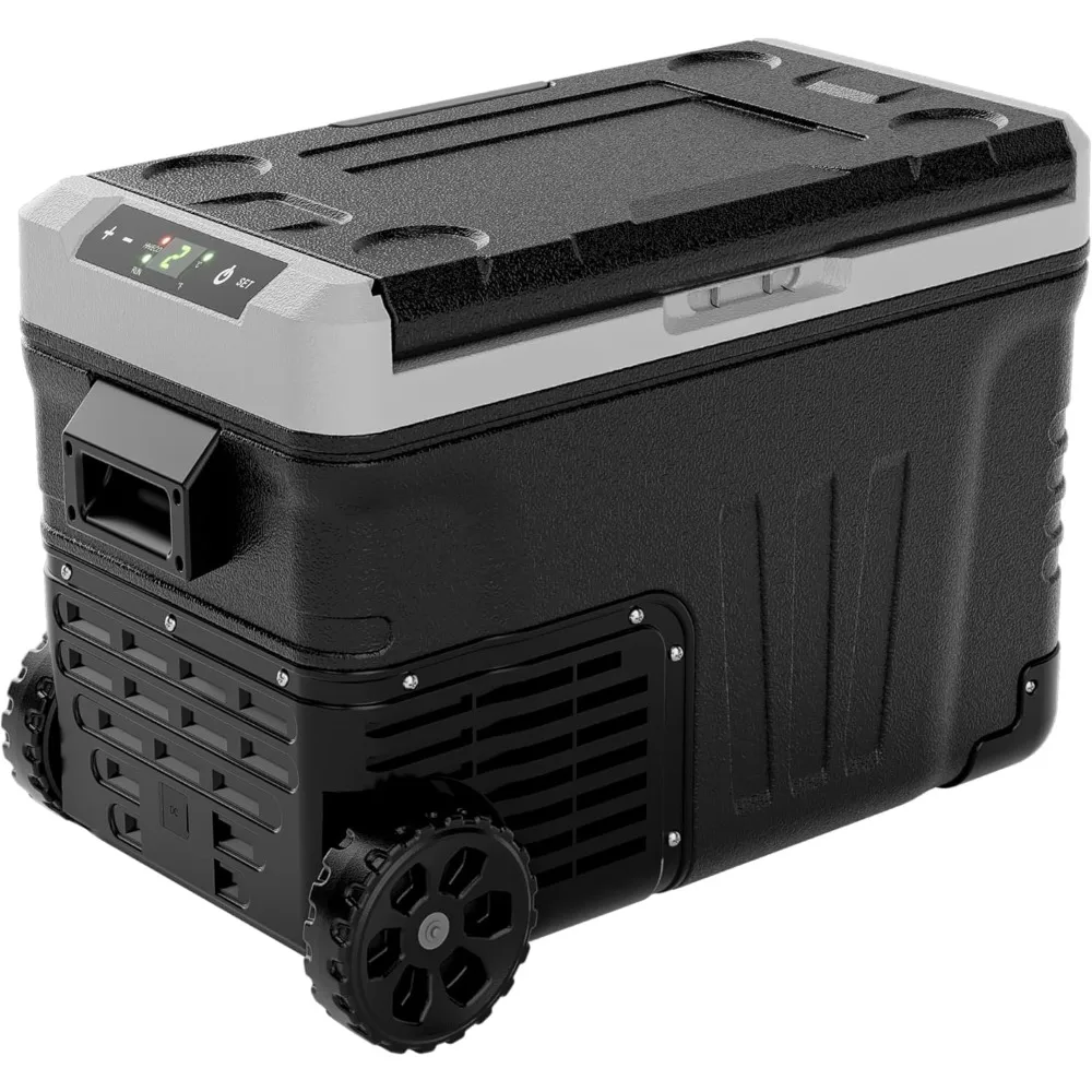 Electric Cooler, Portable Freezer Cooler with Wheels & 2 Baskets for Travel, Truck, Boat, Camping