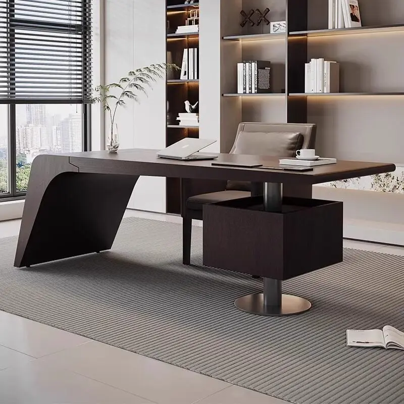 

Narrow Classic Unique Office Desk Designer Black Luxury Modern Computer Desks L Shape Drawers Mesa Escritorio Work Station Table