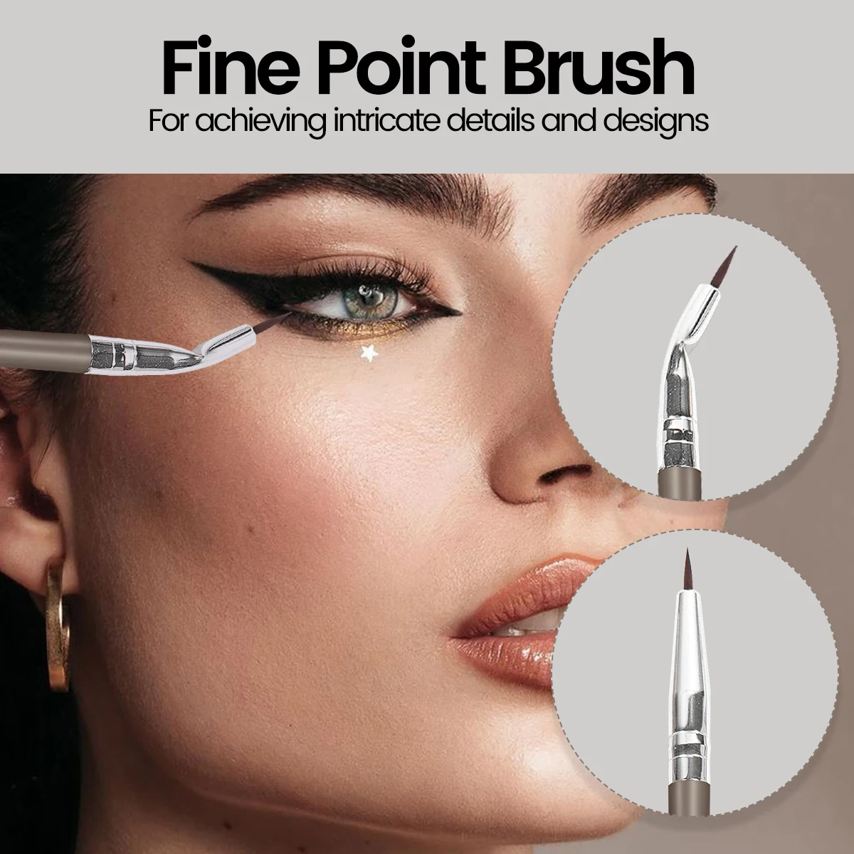 MAANGE Beginner-friendly Eye Makeup Brush 4pcs in 1 for Eyeline Eyebrow Essential Eyeliner Portable for Travel Ultra Thin Tool