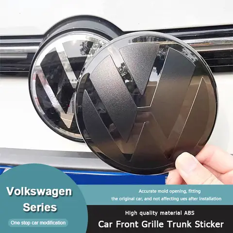 2Pcs Car Front Bonnet Grill Badge Cover Trunk Lid Emblem Sticker For VW Golf 6 7 8 Polo Passat B6 Variant CC Tiguan Atlas T-ROC