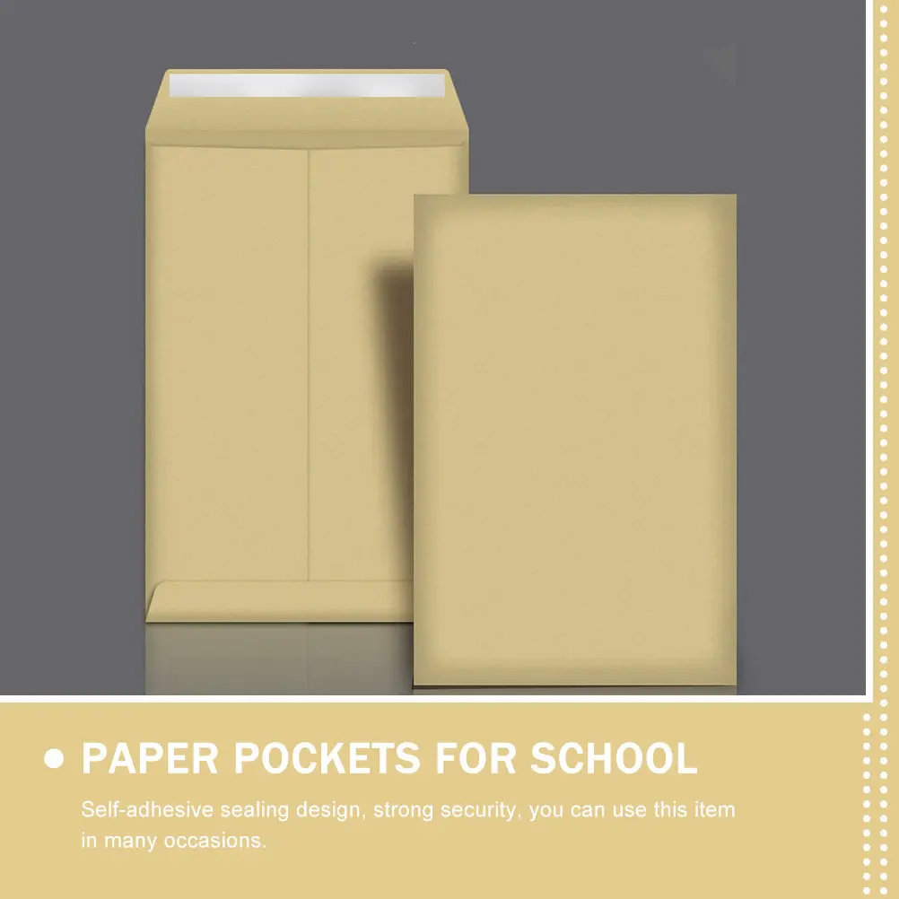

20Pcs Thick Kraft Paper Envelopes for Filing Archiving School Office Use Eco Friendly File Bags Document Storage Mailer Pockets