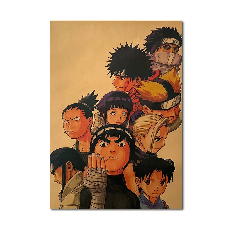 Anime Naruto Poster Figure Vintage Kraft Paper Cafe Bedroom Decorative Painting Dormitory Collection Naruto Sticker Poster Gift