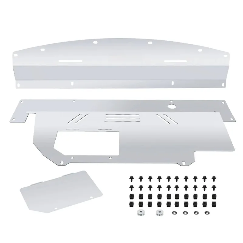 Engine Under Tray Splash Shield Assembly for 350Z/G35 03-09, Powder Coated Aluminum Replacement Skid Plate with Ventilation