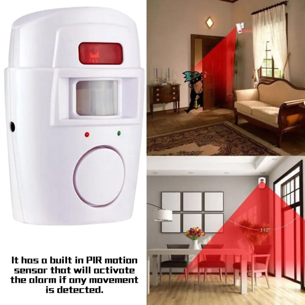 Home Smart Security Alert Infrared Sensor Anti-theft Motion Detector Alarm Monitor Wireless 105dB Alarm System+2 Remote Control