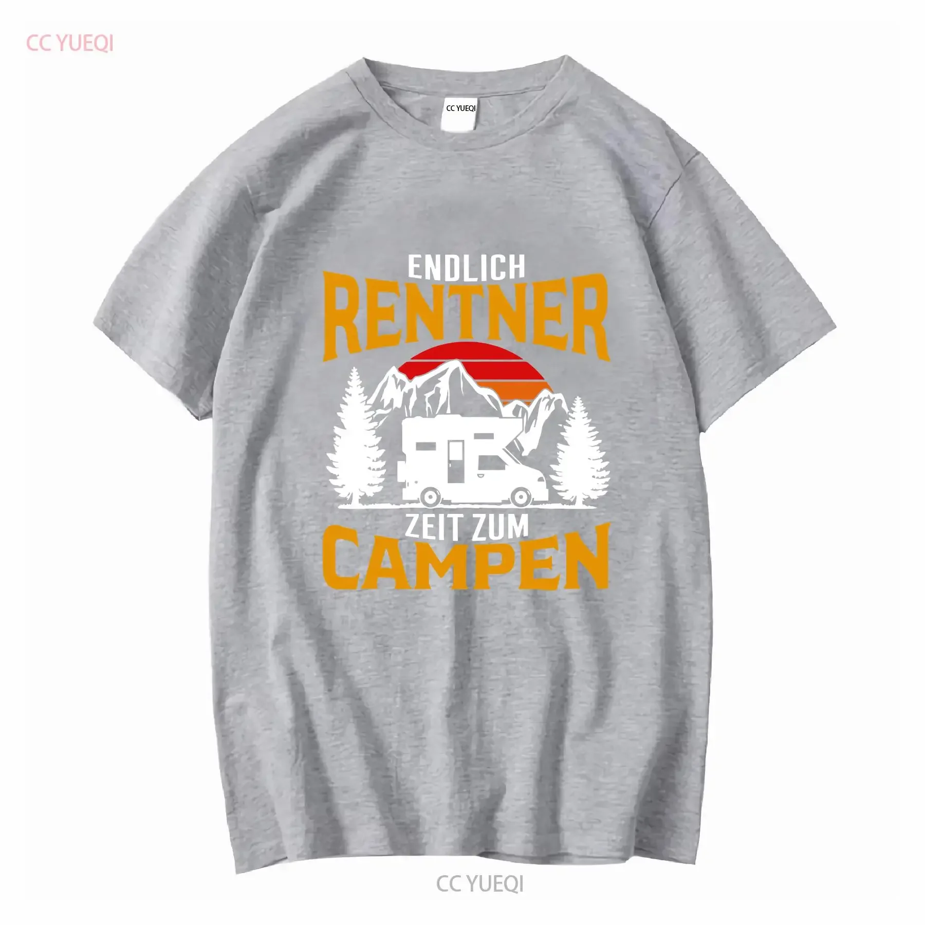 تي شيرت Rentner Geschenk Ruhestand للتخييم Wohnmobil Rente بأكمام طويلة أو قصيرة عتيقة مغسولة كاجوال موضة ممتدة
