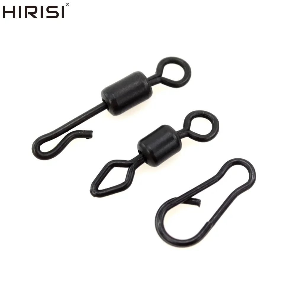 Hirisi 20 piece Carp Fishing Swivels Quick Change Stainless Steel for Carp Fishing Rig Fishing Accessories Terminal Tackle AE007