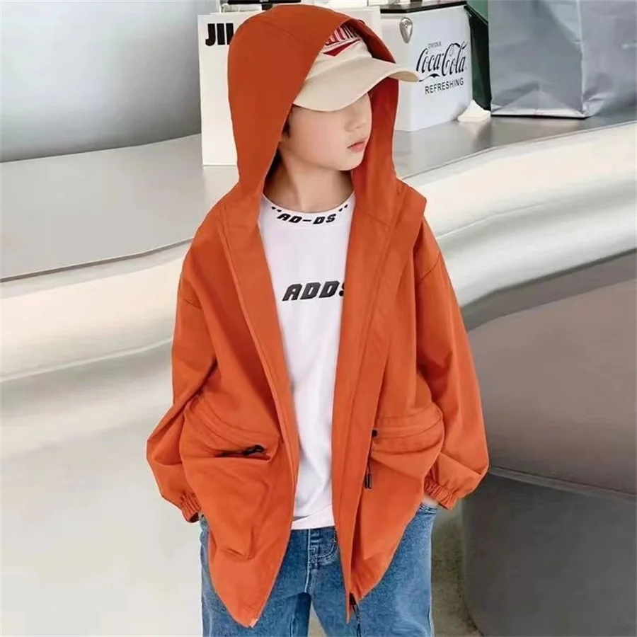 Children Outwear Waterproof Fleece Jacket For Boys Hooded Coat Spring Autumn Fashion Outdoor Kids Windbreake